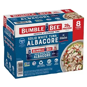 Bumble Bee Solid White Albacore Tuna in Water 5 oz Can (Pack of 8) - Wild Caught - Picture 1 of 5