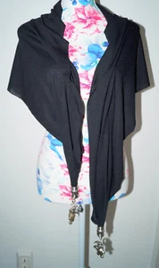 schwarzer Schal 40x180 - Bild 1 von 3