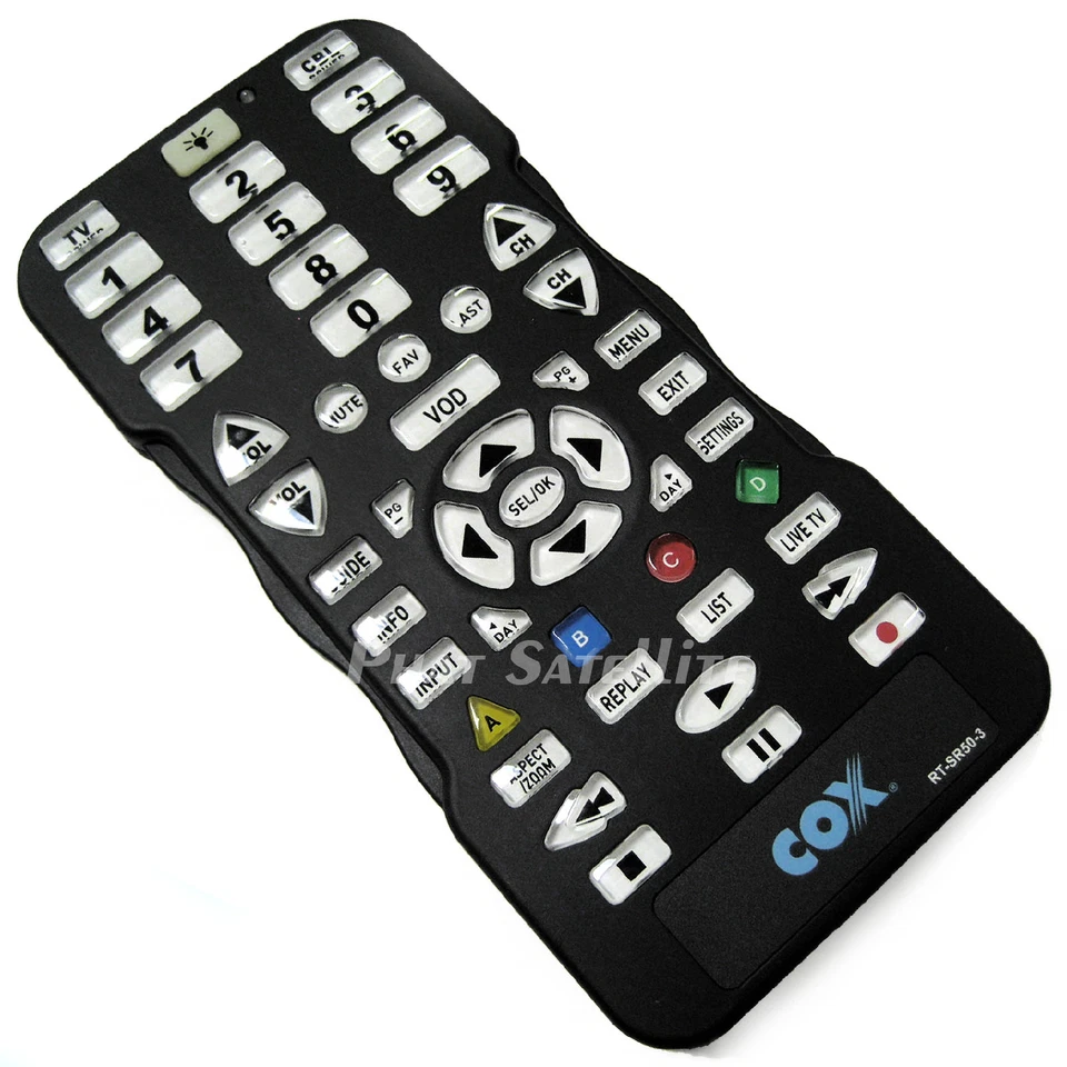 COX CABLE NETWORK TV AUDIO LARGE KEY MULTI-DEVICE JUMBO UNIVERSAL REMOTE SR-50 - Image 1 of 1