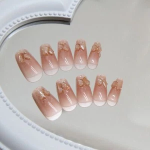 Long Ballerina False Nails French Nail Tips New Fake Nails Women Girls - Picture 1 of 8