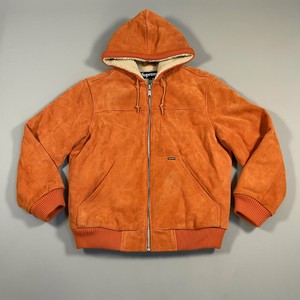 supreme hooded suede work jacket