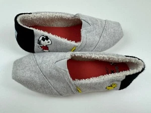 TOMS Alpargata Peanuts Snoopy Woodstock Felt Slip-On Women Shoes Sz 6 - Picture 1 of 10