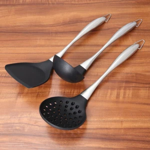3 Pcs/Set Wok Schaufel Pasta Große Suppe Schöpfen Sieb Nicht-Stick Wok Spachtel - Bild 1 von 18