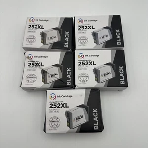5PK Hi-Yield BLACK Ink For Epson 252XL 252 WorkForce WF3620 WF3640 WF7610 WF7110 - Picture 1 of 5