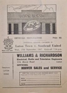 Luton Town Football Programme - 27th September 1967 - v Southend United - Picture 1 of 3