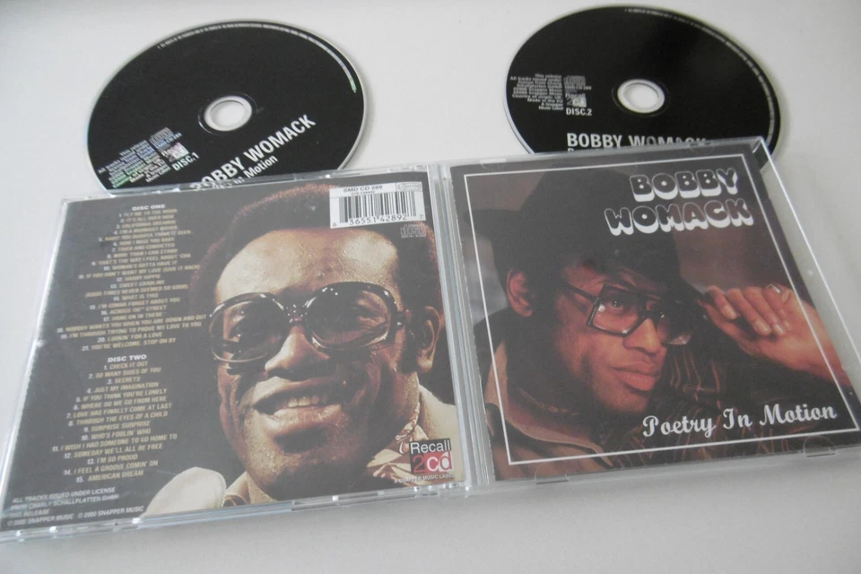 BOBBY WOMACK POETRY IN MOTION 2 CD ALBUM FLY ME TO THE MOON SWEET CAROLINE - Image 1 of 1