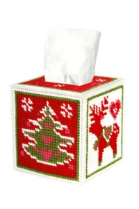Tissue box cover - Orchidea Needlepoint (halfstitch) kit Christmas time 5104 - Picture 1 of 2