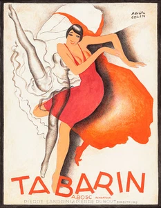 Tabarin 1928 by Paul Colin A1 High Quality Canvas Print - Picture 1 of 1