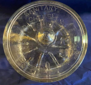 Antiguo contenedor de vidrio pesado conservador de queso sanitario de la década de 1930 granja - Imagen 1 de 14