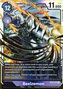 JUEGO DE CARTAS HOLO BANDAI DIGIMON - BEELZEMON BT2-111 RS ALT ART - MORADO - Imagen 1 de 2
