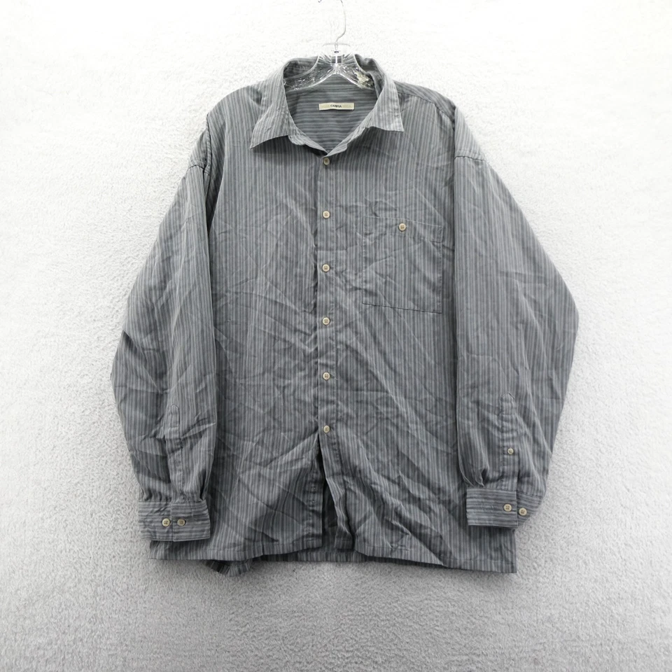 Moda Campia Moda XL Mens 17 33 Dress Shirt Gray Striped Button Down Collared Top - Image 1 of 4