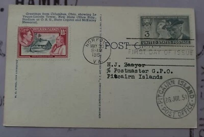 Scott # 988 United Confederate Vets First Day Of Issue Foreign Destination - Image 1 of 2