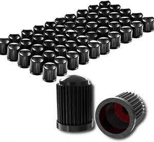 50 Pack Tire Valve Caps, Plastic Valve Stem Caps with O Rubber Seal, Universal - Picture 1 of 12