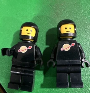 LEGO Classic Spaceman: Lot of 2 Black W/ Moto Space Helmet & Air Tank - Picture 1 of 2