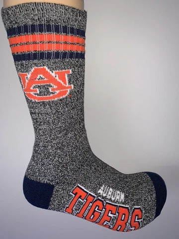 AUBURN TIGERS NCAA COLLEGE JERSEY 4 STRIPE MARBLE CREW SOCKS LARGE Cover