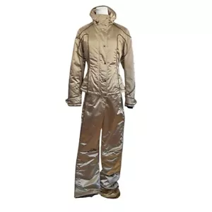 POST CARD GOLD SATIN SKI COAT PANTS 2 PIECES COORDINATED SET - 6 - Picture 1 of 16