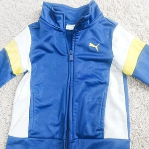 Puma Long Sleeve Athletic Jacket Logo Blue Size 24 Months - Picture 1 of 6