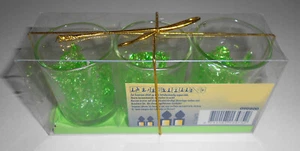 Set mit 3 Stück Gelkerzen GRÜN im Glas Brenndauer bis 72 Std - russfrei - OVP - Bild 1 von 2