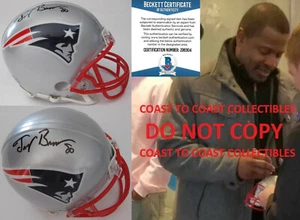 Troy Brown signed New England Patriots mini football helmet COA proof Beckett - Picture 1 of 6