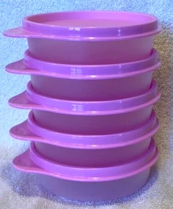 Tupperware LITTLE WONDERS BOWLS ~ Set of 5 ~ Pink Seals ~ 6 oz Each ~ BRAND NEW!