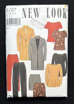 New Look 6787 Misses Jacket-Tops-Skirt-Pants 1990's Wardrobe Pattern 6-16 Uncut - Image 1 of 2