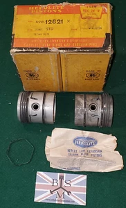 NOS Pair of Pistons for the MG P Type With Rings Heplex 12621 RARE - Bild 1 von 2