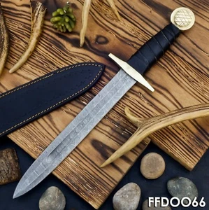 SHARD CUSTOM HAND FORGED SURVIVAL BATTLE READY SHORT SWORD W/Brass Guard+Sheath - Picture 1 of 14