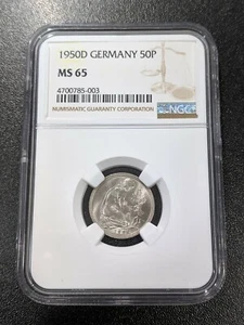 1950 D MS65 Germany 50 Pfennig KM 109.1 Deutschland Federal Republic - Picture 1 of 2