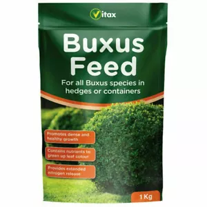 Buxus Feed Plant Food Hedges Fertiliser Shrubs Trees Vitax 1kg Pouch - Picture 1 of 4