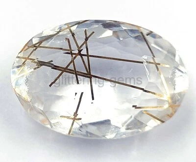 62.65 Ct Oval Yellow Rutilated Quartz Certified Transparent IGL Loose Gems 5AIW - Image 1 of 4