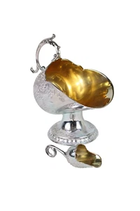Vintage Scottish Highlands Silver Plated Sugar Scuttle with Scoop Great Quality - Picture 1 of 9
