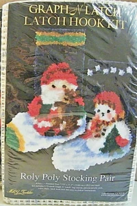 Neu Graph N Riegel Haken Roly Poly Strumpf Paar Weihnachtsmann + Schneemann Kit/CS1 - Bild 1 von 3