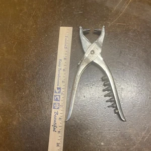 Pliers Riveter Tools & Hole Punch in Original Box Patent # 51332 Eyelet Plier - Picture 1 of 2