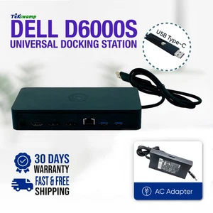 Dell D6000S USB-C Ultra 4K DisplayPort HDMI Universal Docking Station w/ Adapter - Picture 1 of 9