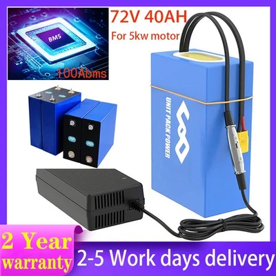Batería ebike 40Ah 72V 60V 52V 48V Litio para 0~5000W Scooter Eléctrico Bicicleta Foto 1 de 4