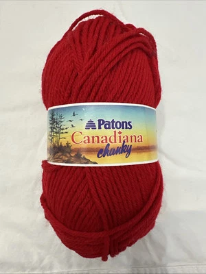 Hilo grueso canadiense vintage Patons color rojo 7412 Foto 1 de 3