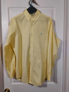 Vintage Ralph Lauren Shirt Mens  Classic Fit Yellow Long Sleeve 16 34/35 XL - Picture 1 of 9