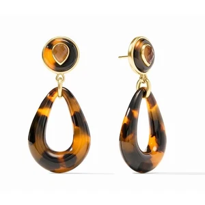 Julie Vos Carnaby Statement Ohrring - 24K vergoldet & Acryl - Schildpatt - Bild 1 von 9