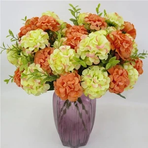 Ramo artificial realista de flores de seda de hortensia de coral para bodas - Imagen 1 de 37