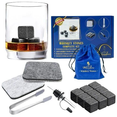 Juego de 9 cubitos de hielo refrigerantes piedras de whisky piedras de enfriamiento regalo Foto 1 de 4