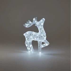54cm Acrylic 80 White LED Deer Christmas Holiday Festive Decoration Reindeer - Picture 1 of 7