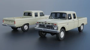 ABS-LIKE RESIN 3D PRINTED 1/16 1966 FORD F-250 CREW CAB PICK UP FULL KIT - Bild 1 von 13