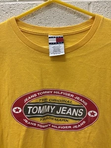 Vintage Tommy Jeans Hilfiger T Shirt Mens Size XL Flag Logo Spellout 90s Y2K - Picture 1 of 6