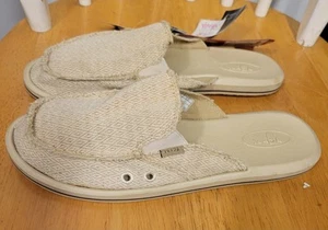 SANUK Women's Got Your Back Surfrider Beige Hemp Slip-On Shoes Sandals Sz 10 - Picture 1 of 3