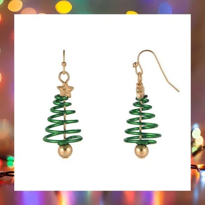 ¡NUEVO! Pendientes colgantes espirales para árbol de Navidad sin níquel  Foto 1 de 4