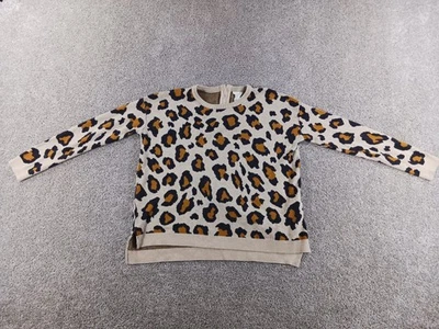Suéter mediano para mujer H&M beige estampado animal algodón cremallera Foto 1 de 4