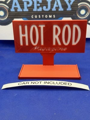 custom HOT ROD MAGAZINE stand 1/64 diecast display Hot wheels Hw Matchbox m2 - Image 1 of 4
