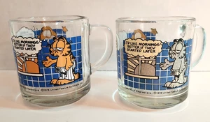 2 tazzine da caffè vintage 1978 McDonalds Garfield vetro Jim Davis da collezione - Foto 1 di 9