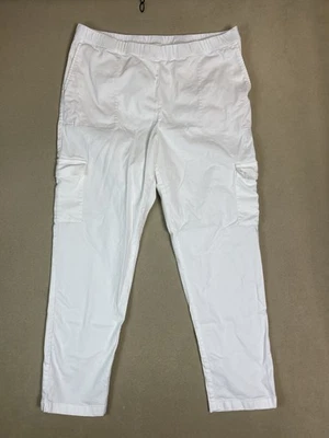 Pantalones para mujer J.Jill LT blancos cargo pierna recta calce regular tiro alto tirar Foto 1 de 4