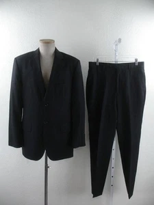 Men's 40R Pronto Uomo Charcoal Gray 100% Wool 2-Pc Suit 2-Button Pants 32 X 30 - Picture 1 of 24